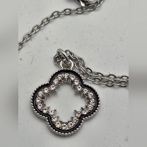 Elegant Silvertone Pendant Necklace
